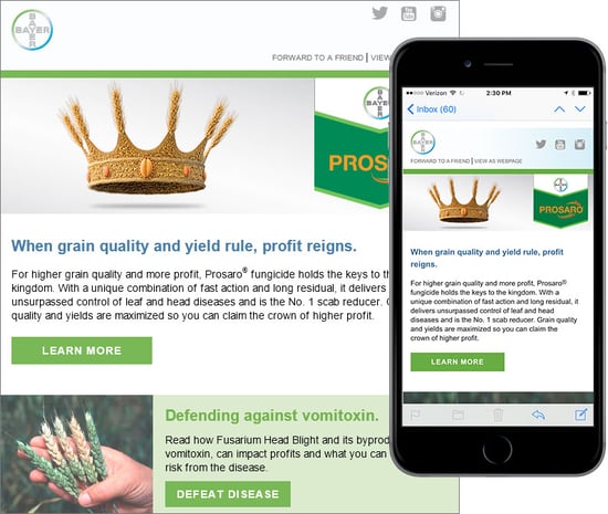 email marketing to farmers responsive design